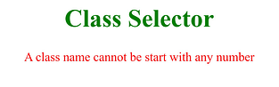 Output of class selector